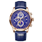 Rose Gold, Blue Dial