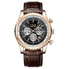 Rose Gold, Black Dial
