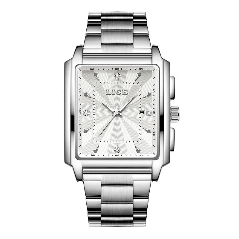 The Atlas herenhorloge – Zilver, witte wijzerplaat